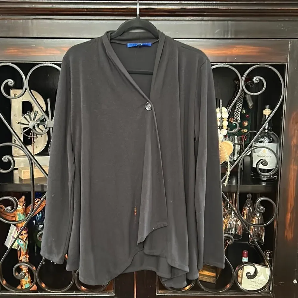 Button over sweater